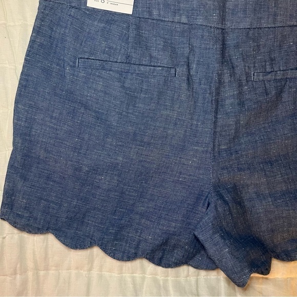 NWT Ann Taylor Loft Chambray Rivera Scalloped 4 Inch Inseam Shorts Size 8 - Picture 10 of 13